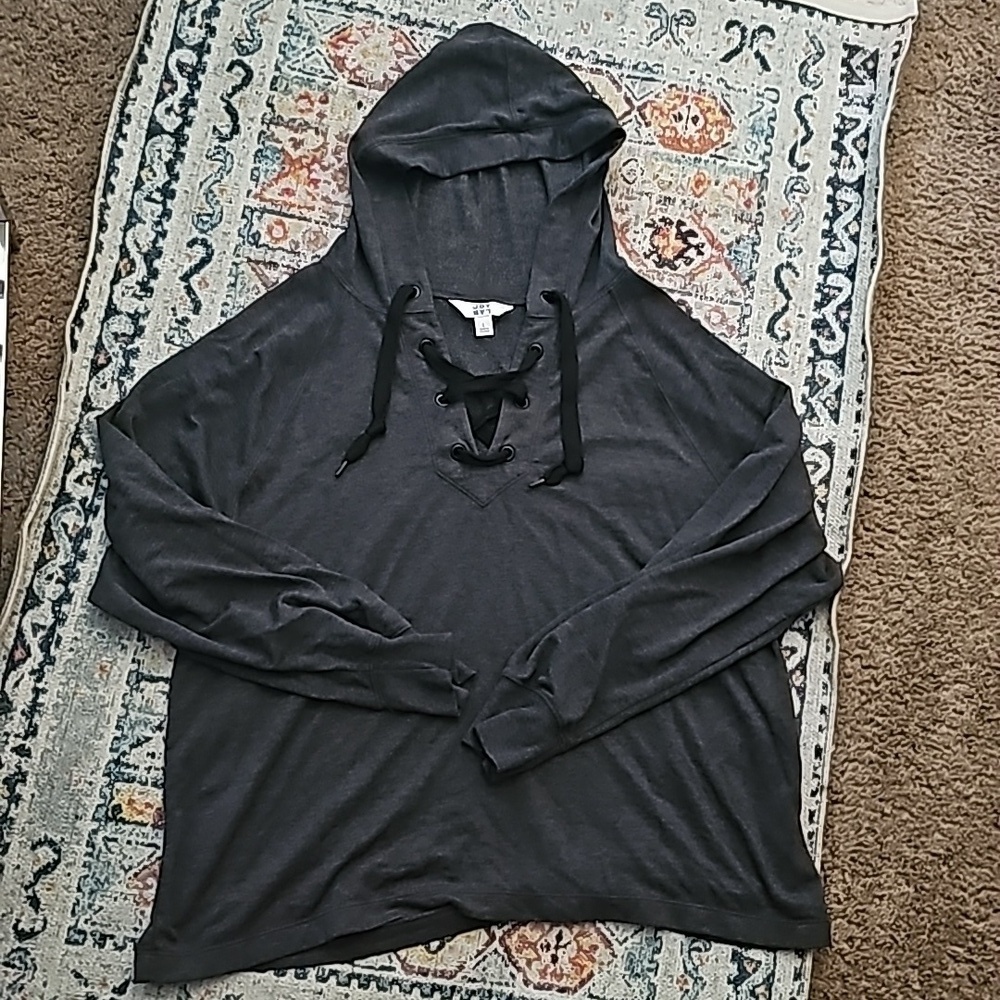 Hooded  charcoal gray sweatshirt size Large - Picture 3 of 7